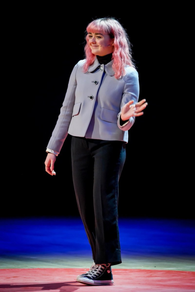 Maisie Williams during her ted talk at the TEDxMANCHESTER event