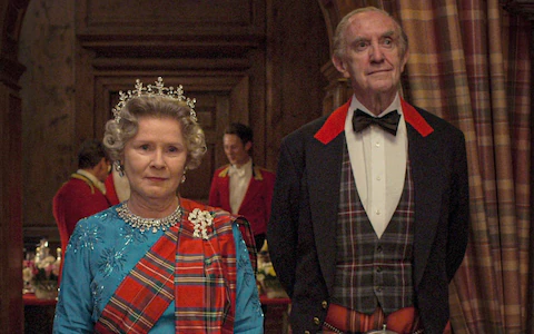 Jonathan Pyrce as Prince Philip alongside Imelda Staunton as Queen Elizabeth 