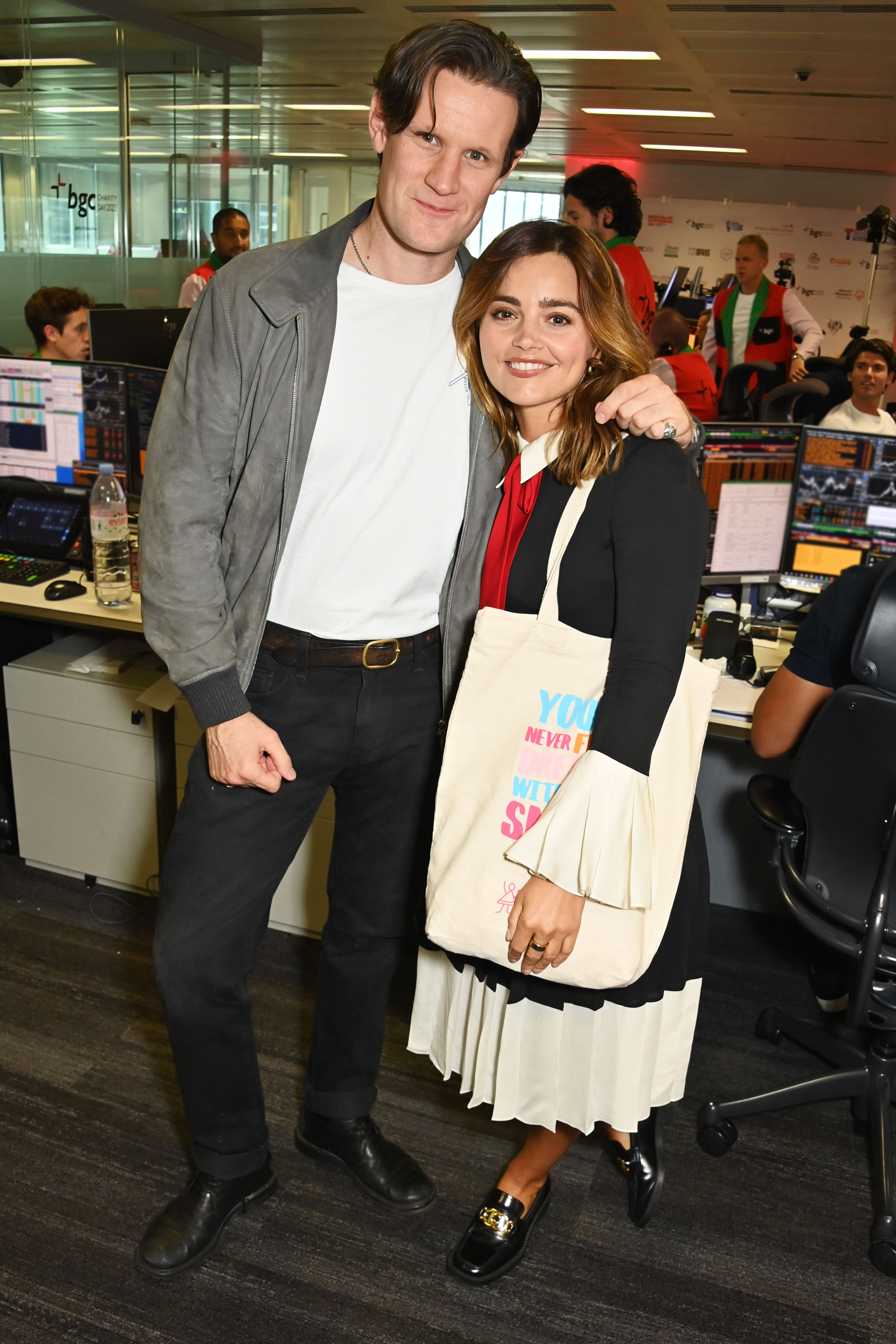 Matt Smith and Jenna Coleman pictured during their reunion on charity day