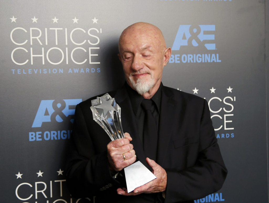 Jonathan Banks with his Best Support Actor in a Drama Series Award