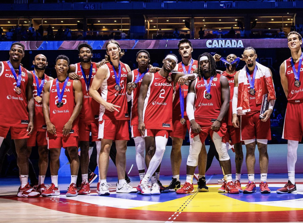 Canadian Senior Men's national basketball team after their win over USA