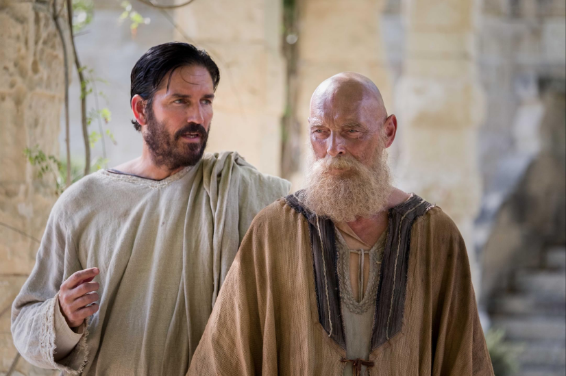 Jim Caviezel and James Faulkner in 'Paul, Apostle of Christ'