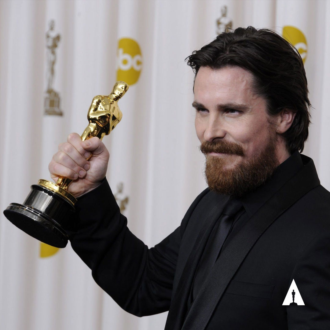 Christian Bale at the 83rd Academy Awards after winning the Best Supporting Actor Oscar