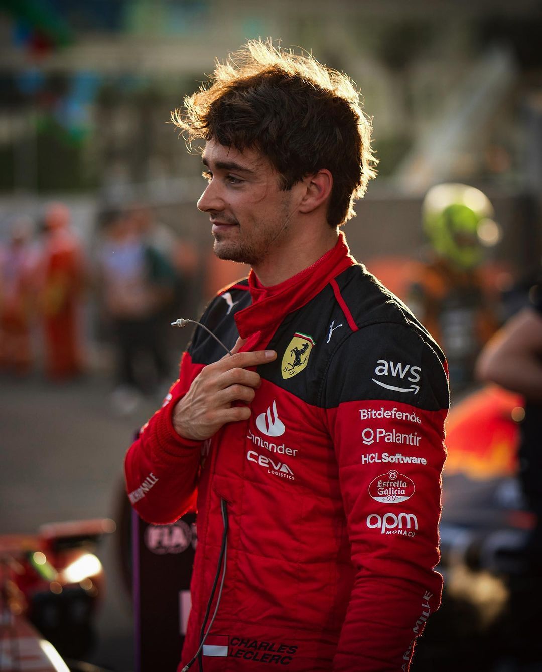 Charles Leclerc in the Baku City Circuit