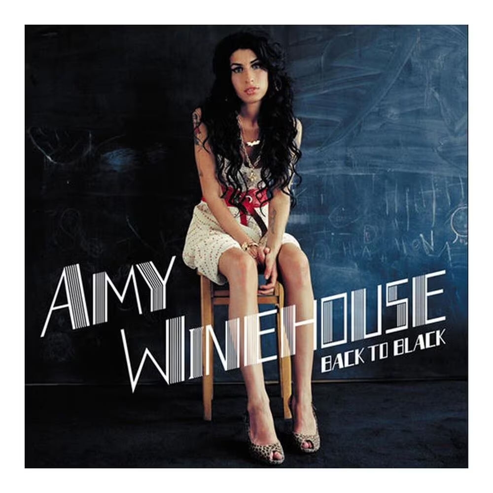 Amy Winehouse on the cover of her album 'Back to Black'
